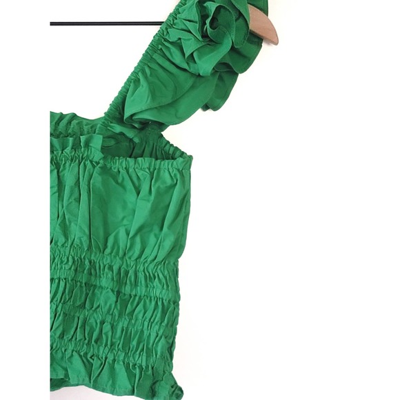 NEW Anthropologie Maeve Green Smocked Taffeta Tank - Size 4 - Picture 6 of 6
